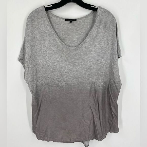 Chaus Sport Scoop Neck Short Sleeve Dipped Color Blouse size L - Picture 1 of 4
